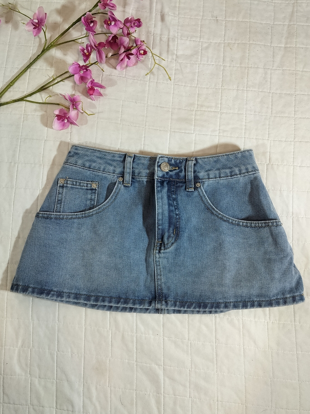 & Other Stories Light Blue Denim Mini Skirt